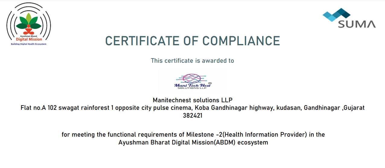 NHA Certificate - ABDM Milestone M2