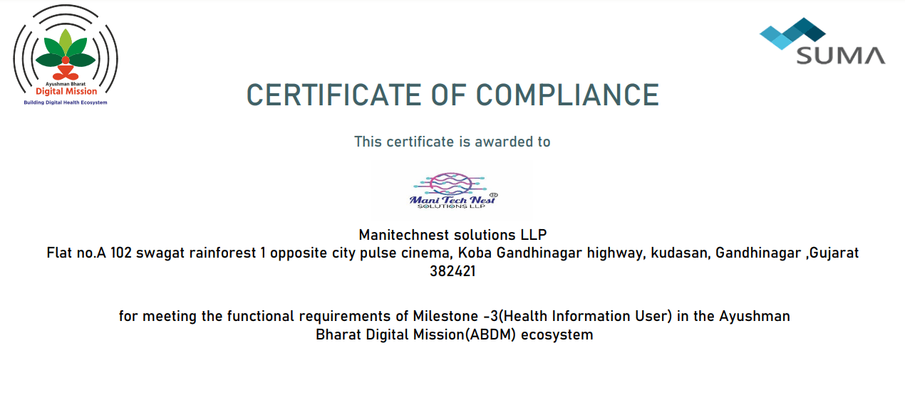 NHA Certificate - ABDM Milestone M3